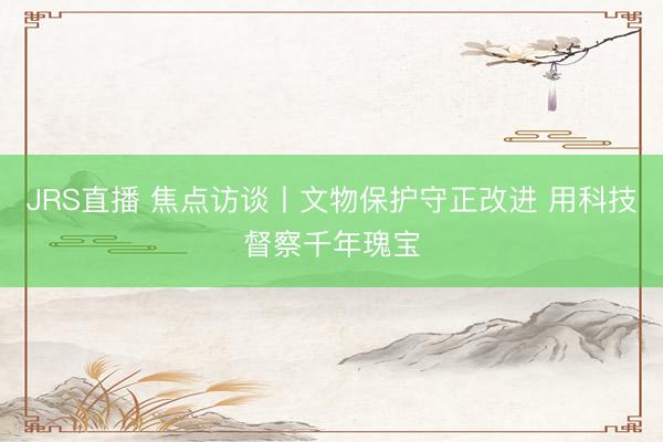 JRS直播 焦点访谈丨文物保护守正改进 用科技督察千年瑰宝