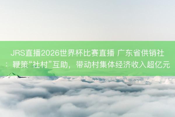 JRS直播2026世界杯比赛直播 广东省供销社:鞭策“社村”互助,带动村集体经济收入超亿元